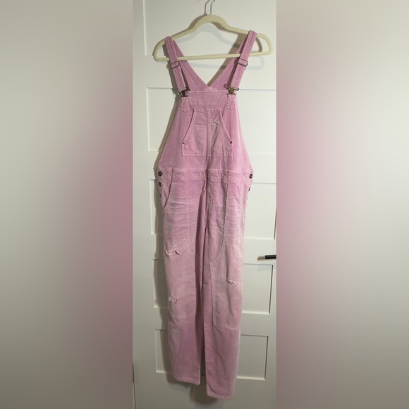NWOT Women’s Anthropologie Pilcro Blush Pink Corduroy Overalls, Size 31 - Picture 8 of 9